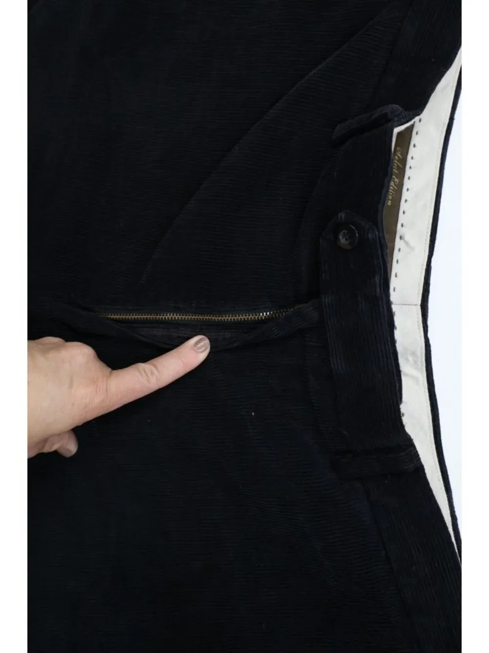Vintage 90s Streetwear Mens 40x29 Distressed Wide Leg Corduroy Chino Pants Black